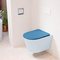 Wandcloset Mondiaz Lavie | Zonder spoelrand | Incl.Toiletzitting-Jeans | Keramiek | Clay (licht grijs)