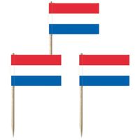 Cocktailprikkers - vlag Nederland - 200x stuks - 7 cm