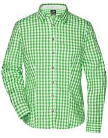 James & Nicholson JN637 Ladies´ Traditional Shirt - Green/White - XXL