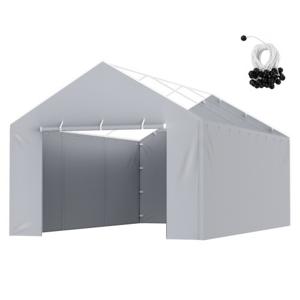 VEVOR carport garagetent zijwand 610 x 364 cm garagetent afdak zeildoek heavy duty waterdicht en UV-bestendig grijs (bovenkant en frame niet inbegrepen)