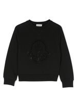 Moncler Enfant sweat en coton à logo strassé - Noir