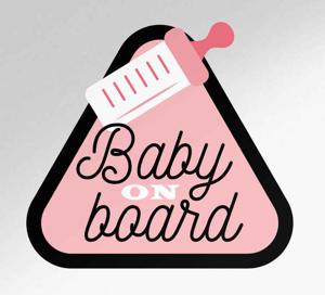 Baby aan boord sticker Verkeersborden baby meisje