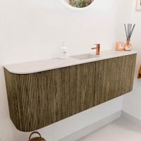 Toiletmeubel Mondiaz Joya Dlux | 123.2 cm | Meubelkleur Dusk | Faye wastafel Meli Wasbak Midden | 1 kraangat