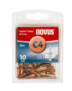 Novus Blindklinknagel C4 X 10mm, Koper | 20 stuks - 045-0039 045-0039