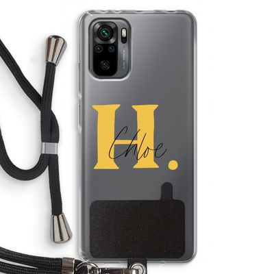Amber Script: Xiaomi Redmi Note 10 Pro Transparant Hoesje met koord