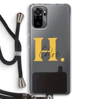 Amber Script: Xiaomi Redmi Note 10 Pro Transparant Hoesje met koord