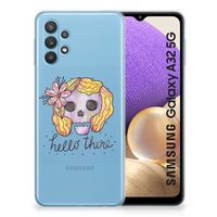 Silicone Back Case Samsung Galaxy A32 5G Boho Skull