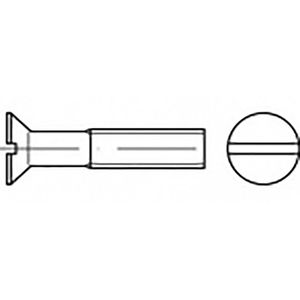 TOOLCRAFT TO-6867915 Verzonken schroeven M5 12 mm Sleuf RVS V4A A4 200 stuk(s)