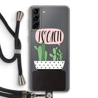 I love cacti: Samsung Galaxy S21 Plus Transparant Hoesje met koord