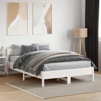 Bedframe zonder matras massief grenenhout wit 140x190 cm
