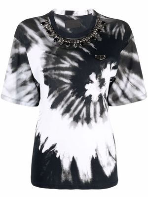 Philipp Plein t-shirt à imprimé tie-dye - Blanc