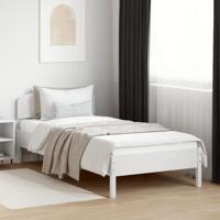Bedframe zonder matras massief grenenhout wit 140x200 cm