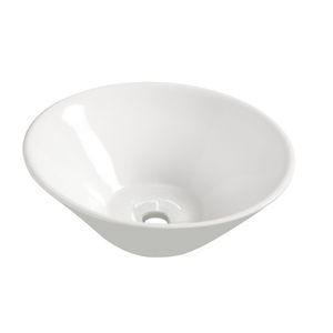BWS Round Opzetwastafel 420x420x150mm Rond Zonder overloop Keramiek Wit
