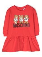 Moschino Kids robe en coton à motif Teddy Bear - Rouge - thumbnail