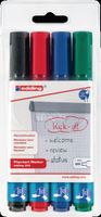 Edding Flipchartmarker | zwart/rood/blauw/groen | streepbreedte 1-5 mm spitse punt | 1 stuk - 4-383-4 4-383-4