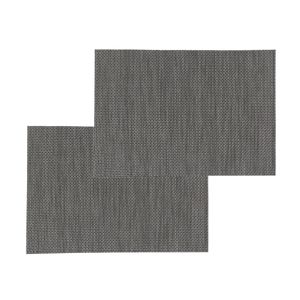 Set van 8x stuks placemats uni zwart texaline 50 x 35 cm