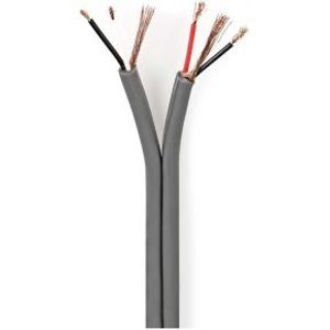 Gebalanceerde Audiokabel | 2x (2x 0,16 mm²) | 100 m | Rol | Grijs