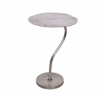 Handgemaakte bijzettafel ABSTRACT LEAF 40cm zilver - 41283