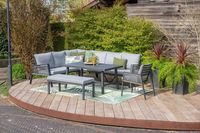 Garden Impressions Andrea Loungeset hoekbank en tafel - grijs- - Aluminium- Garden Impressions Garden Impressions Andrea Loungeset hoekbank en tafel - grijs- - Aluminium- Garden Impressions
