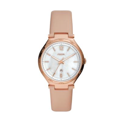 Horlogeband Fossil BQ3743 Leder Roze 10mm