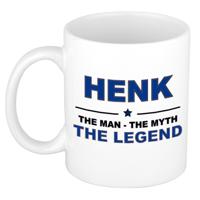 Naam cadeau Henk - The man, The myth the legend koffiemok - beker - 300 ml - Cadeau