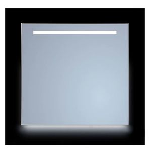 Spiegel Sanicare Q-Mirrors 120x70 cm Rechthoek Met Aan De Bovenkant & Onderzijde LED Cold White, Omlijsting Aluminium incl. ophangmateriaal Met Afstandsbediening