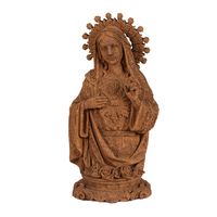 Clayre & Eef Decoratie Beeld Maria 28 cm Bruin Polyresin Religious sculpture Bruin Religious sculpture