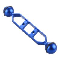 PULUZ 7 0 inch 17 8 cm aluminiumlegering Dual Balls arm voor onderwater toorts/video licht (blauw)