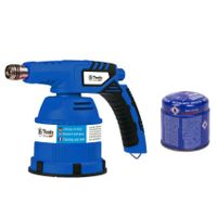 Gasbrander/soldeerbrander - verstelbaar - blauw - incl. gas navulling priktank 190 gram