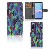 Sony Xperia 10 III | Book Case | Abstract Green Blue
