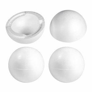 6x Stuks hobby/DIY holle piepschuim bal/bol 25 cm 2 halve schalen