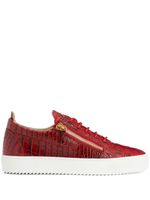 Giuseppe Zanotti baskets Frankie à effet peau de crocodile - Rouge - thumbnail