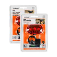 Fietslamp - 2x - LED - rood - waterbestendig - incl. batterijen