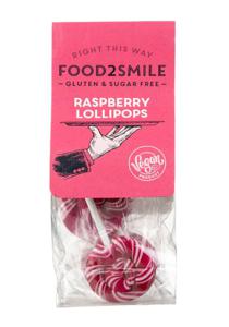 Food2Smile Raspberry lollipops suiker- gluten- lactosevrij (5 st)