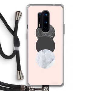Marmeren cirkels: OnePlus 8 Pro Transparant Hoesje met koord