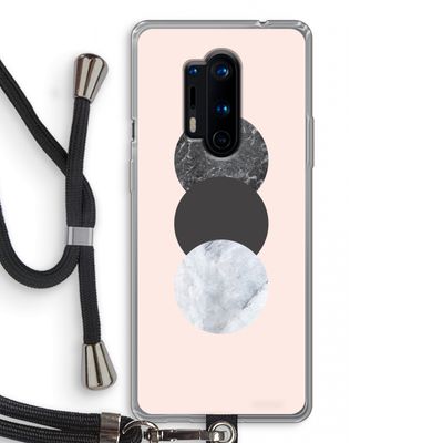 Marmeren cirkels: OnePlus 8 Pro Transparant Hoesje met koord