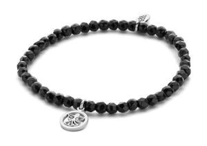 CO88 Collection 8CB-90170 - Natuurstenen armband met hanger - engel - 4 mm Jade - one-size - zwart