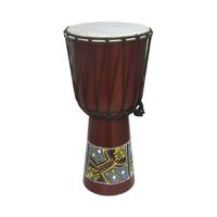 Bongo drums/trommel handgemaakt - hoogte 50 cm - met Afrikaanse print   - - thumbnail