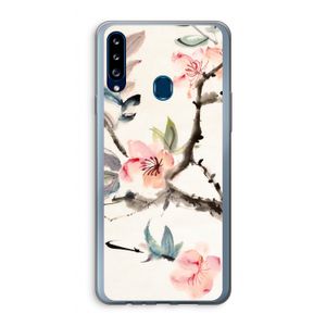 Japanse bloemen: Samsung Galaxy A20s Transparant Hoesje