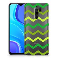 Xiaomi Redmi 9 TPU bumper Zigzag Groen