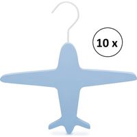 Relaxwonen - Kinder kledinghangers - Set van 10 - Blauw - Vliegtuig hanger - extra stevig - thumbnail