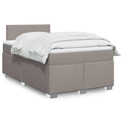 Boxspring met matras stof taupe 120x190 cm