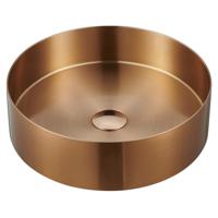 Waskom Sapho Aurum Rond 38 x 11 cm RVS Mat Koper Sapho