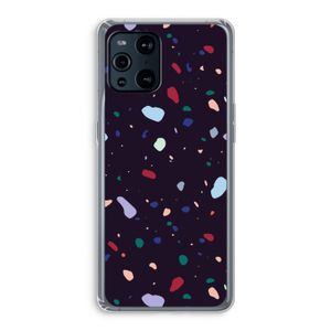 Dark Rounded Terrazzo: Oppo Find X3 Pro Transparant Hoesje