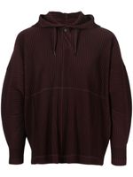 Homme Plissé Issey Miyake hoodie MC November à design plissé - Marron