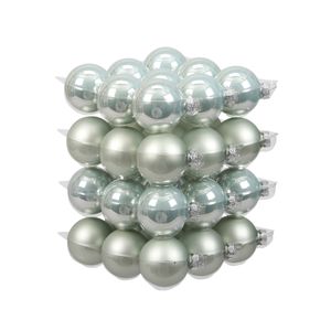 36x stuks glazen kerstballen mintgroen (oyster grey) 6 cm mat/glans   -