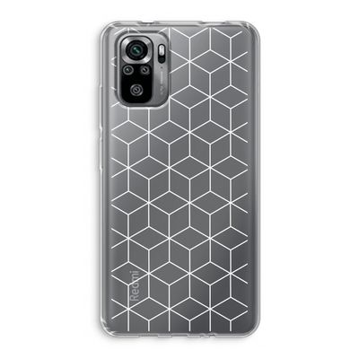Zwart-witte kubussen: Xiaomi Redmi Note 10S Transparant Hoesje