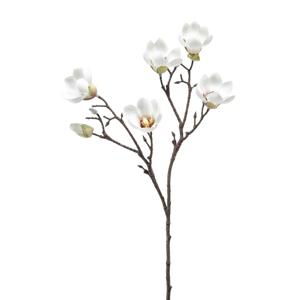 Kunstbloem Magnolia tak - 65 cm - creme wit - Kunst zijdebloemen