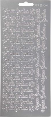 Creotime foliestickers Hyvaa Joulua 71 stuks zilver