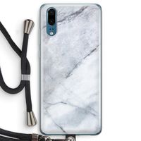 Witte marmer: Huawei P20 Transparant Hoesje met koord
